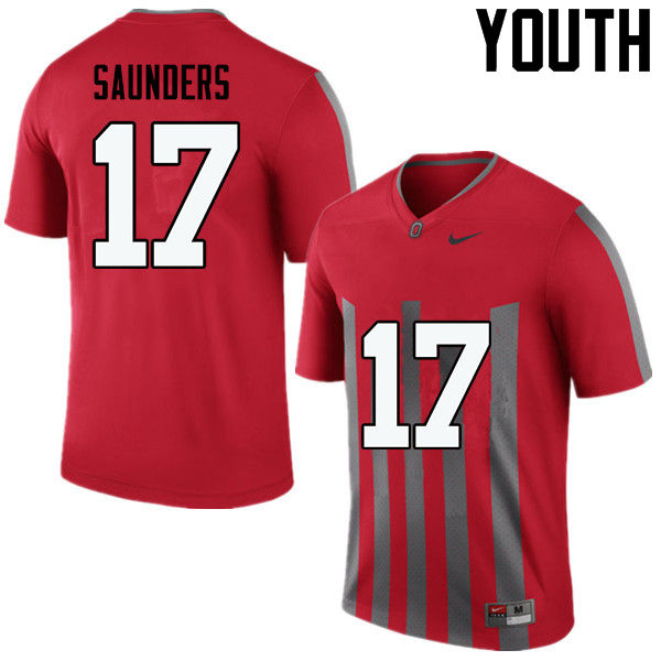 Youth Ohio State Buckeyes #17 C.J. Saunders College Football Jerseys Game-Throwback